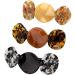 Loneedy beautiful hair clips in floral style simple retro-classic large hair clips exquisite hair clips for women (round: black + dark brown + gold)