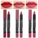 evpct 3Pcs Rub Red Chestnut Mauve Pink Matte Lipstick Lip Crayon Liner Pencil Pen Makeup Set DNM Matte Lipstick and Lip Liner Set 24 Hour Waterproof labiales mate 24 horas originales 13&15&16 3 Count (Pack of 1) 13&15&16