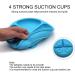 ANTUREBAY Silicone Suction Plates for Babies - Divided Toddler Plates with Spoon Fork - Dishwasher & Microwave Safe - Blue Green Gray - Buy Online on GoSupps.com
