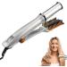 2 in 1 Hair Straightening & Curling, 3 Heat Settings, 60-Second Heat-up, Auto-Off, Dual Voltage, Swivel Cord, Travel-Friendly, Easy to Use (Yellow)