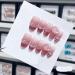 Removable and wearable nail art French Almond Ombre Handmade Press On Nails Long Acrylic False Nail Tips InNail (Color : 29131 Size : M)
