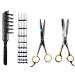 CombPal Scissor Clipper Over Comb Hair Cutting Tool - Barber Hair cutting kit - DIY Home Hair cutting Guide Comb Set (Jumbo Value-Pack, Black) Black Jumbo Value-Pack