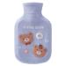 Bncxdc Hot Water Bottle Hot Water Bag Durable Rubber Mini Bear Water Bag with Removable Cloth Cover Strong Sealing for Keep Warm Hands Neck Back Abdomen and Waist (Blue 350ml) Bear-Blue