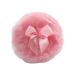 Furry Powder Puff Round Face Powder Puff with Ribbon Bow | Body Powder Applicator for Baby Kid Adult Dry Makeup Tool for Applying Powders Pink