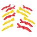 Hair terminals hair clips hairdresser clips combi-clip hairdresser compartment clamps made of plastic professional black styling hair clips for women hair clips hairdresser 12PCs plastic hair clip red+yellow