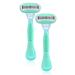 Disposable Razors for Women for Full Body Hair Removal 5-Blade Razor 2 Pack Green