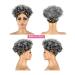 Allyreetress Short Curly Wig with Headband | Synthitic Kinky Curly Afro Puff | Yellow Leopard Print T1B/Grey - Buy Online on GoSupps.com