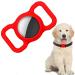 PKQtop protective cover compatible with Apple Airtag PET collar silicone protection case for airtails anti-wost locator protective cover compatible with airtag for dog collar school bag red