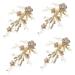 Beaupretty Gold Hair Pin Crystal Headgear vintage Zinc alloy temperament copper wire bride flower hairpin girls hairpin crystal headpiece women's hair s hairpin frosted side Hair