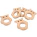 5Pcs Baby Teethers Owl Wooden Chewing Ring | Non-Toxic Robust DIY Jewelry Accessories & Baby Bite Stick - Buy Online on GoSupps.com