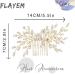 Fairvir Bridal Jewelry - Glittering Silver Rhinestones Wedding Comb & Hair Accessories for Women & Girls (Gold) - Buy Online on GoSupps.com