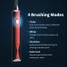 CD-02 Electric Toothbrush - Wireless Charging Rechargeable 4 Modes & Pressure Sensor | Long-lasting Battery Life - Black & Red - Buy Online on GoSupps.com