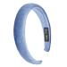 ZOOMY Women Velvet Cloth Wrapped Headband Thick Sponge Padded Candy Color Hairband - Blue
