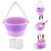 zxbaers Makeup Brush Cleaner Mat 3 in 1 Silicone Makeup Brush Cleaning Bowl with Drying Holder Portable Cosmetic Brush Cleaner Pad (with 20 Makeup Brush Protector)