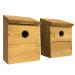 Wooden Multi-Hole Wild Bird Classic Nest Box Birdhouse (Pack of 2)