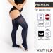 RIEMTEX PREMIUM Compression Stockings Class 2 CCL2 23-32 mmHg Open Toe Thigh Highs for Women & Men Navy Size 6 | International Shipping - Buy Online on GoSupps.com