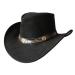 BRANDSLOCK Leather Cowboy Hat for Men Women Lightweight Handcrafted Western Shapeable Wide Brim Durable Cowgirl Outback Hat XX-Large Black