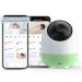 Simshine Baby Monitor with Camera and Night Vision Face Covered Alert AI Cry Soothing Lullaby Peace of Mind Sleep Analysis Breathing Temp Humidity 2K UHD Video Camera 2-Way Talk Green