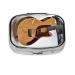 Guitar Musical Instrument Printing 2 Compartment Small Pill Case Cute Small Pill Box Purse Pill Boxs Travel Pill Organizer for Pocket Purse and Travel Gifts