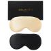2-Pack 100% Real Natural Silk Eye Mask Silk Sleeping Mask Shade Puffy Eye Gift with Adjustable Straps Sleep Eye Mask SHJINJU Eye Mask Shade (Black and Champagne)