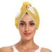 White Rooster Eggs Hair Towel 2 Pack Super Absorbent Hair Drying Towel Quick Dry Hair Turbans Head Towel with Button Twisty Wrap for Women Girls