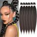 Easy Braid Pre Stretched Braiding Hair Extensions 20 Inch 6packs Yaki Textured Crochet Synthetic Hair Hot Water Setting Crochet Extensions (20 Inch 4#) 50.8cm-20 inches (6 Series) 4#