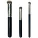 3-Piece Foundation Contour Brush Set Kabuki Brushes for Liquid Cream and Powder Makeup Includes Under Eye and Mini Concealer Brushes