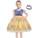 Myrisam Girls Birthday Party Dress with Headwear | Princess Embroidery Bowknot Gown for Christening & Baptism | Size 6-7 Years | Yellow - Buy Online on GoSupps.com