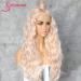SAPPHIREWIGS 24 Long Rose Gold Blonde Curly Synthetic Lace Front Wig - Heat Resistant for Daily Makeup and Wedding Parties - Buy Online on GoSupps.com