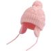 Pesaat Knitted Baby Winter Beanie Earflap Hat | Fleece Lined Beanies with Pompom | Infant Toddler Boys Girls | 0-6 Months Skin Pink - Buy Online on GoSupps.com