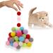 FUPUSUN 30pcs 1/3cm Cat Toy Balls Soft Kitten Pom Pom Toys for Indoor Cats Interactive Playing Quiet Ball Cats Pom Pom Ball (3CM * 30)