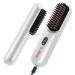 Cordless Hair Straightener Brush iTayga Upgraded Portable Hair Straightener Brush for Women with Travel Size 2 in 1 Negative Ion Wireless Hair Straight Comb 10000MAH(Nearly) USB Rechargeable White