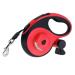 MoYouno Dog Leash Retractable Dog Leash Retractable Dog Leash with Poop Bag Holder Heavy Duty Pet Leash Durable Automatic Extendable Dog Training Leash Floodlight for Walking with-Red