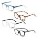 Luff reading glasses for men's women - dioptria Blue light glasses light computer glasses visual gaming optics round spring hinges round oversized glare protection 4 pack 2.0x 33 -Mix color