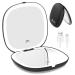 wobsion Travel Magnifying Mirror with Light 1x/10x LED Compact Mirror 2-Side Illuminated Makeup Mirror Dimmable 10cm Rechargeable Handheld Pocket Mirror Gifts for Women(Black)