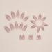 Press on Nails Tip Almond - 24PC Glossy Coffin Shaped Fake Nails with Gold Lines Design - Reusable Nude Pink French Acrylics for Women - Buy Online on GoSupps.com