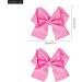 Pink 6 Inch Ribbon Hair Bow Clips - Fashionable Hair Accessories for Girls, Women, Toddlers - Perfect for Christmas, Wedding, Birthday - Alligator Clips - A3HDJFJ - Buy Online on GoSupps.com