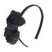 Zac's Alter Ego Bridal Satin Aliceband with Satin Twin Roses Black