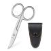 ACWOO Cuticle Nail Scissors Professional Stainless Steel Beauty Scissors with Leather Packing Bag Multi-Purpose Sharp Curved Scissors for Cuticle Manicure Pedicure Eyebrow Eyelash Black