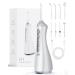 Water Flosser - Unique U-Shaped Tip for All-Round Cleaning 8 Replacement Tips 4 Modes Rechargeable Water Dental flosser with IPX8 Waterproof for Home and Travel 350 ML Water Tank White