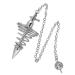 Kyeygwo Radiesthesia Pendula with chains esoteric pendulums in spiral shape oracle metal pendulum spiral cone jewelry for divination meditation scrying balance Reiki healing silbrig