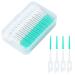 200 Pieces Interdental Brushes Clean Between Teeth Silicone Dental Brushes Convenient Travel Oral Care Dental Floss Sticks Dual-use Interdental Floss Picks Oral Cleaning Supplies (200Pcs-Green)