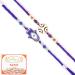 Ghasitaram Gifts Rakhi for Brother Rakhis Online - Set of 2 8928 8931 Fancy Evil Eye Rakhis with 400 GMS of Kaju katli