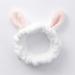 Suq Makeup Frontal Ligaments - Elastic Coral Fleece Hair Band for Women & Girls | Plush Rabbit Ear Hair Accessories for Washing Face Shower & Spa - White & Blue - Buy Online on GoSupps.com