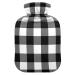 Black White Buffalo Plaid Heat bottle with reference hot water bottles for pain relief hot water bag Warming water bed Warmer for period cramps 1l