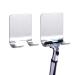 Cosswe hook self -adhesive 2 pieces stainless steel razor holder hook self -adhesive razor bracket waterproof bathroom towel hooks without drilling double hooks for ceiling bathroom kitchen bathroom