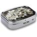 White Lily Bouquet Pill Box | 2 Compartment Decorative Metal Pill Organizer for Pocket & Purse - International Shipping Available - Buy Online on GoSupps.com