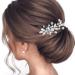 Handcess Wedding Bridal Hair Comb Silver Rhinestone Hairpiece Bridal Hair Side Combs Crystal Wedding Hair Accessories for Women and Girls