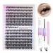 wiwoseo Russian Cluster Lashes Kit DIY Eyelash Extension Kit Individual Lashes Kit with Lash Bond and Seal and Lash Applicator Tool for Self Application at Home (0.07d 9-16mm 30p+40p) G-cluster lashes kit 9-16MM-i
