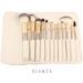 Glamza Pro 12pc Champagne Face Eye Brow Lip Contour MakeUp Brushes Set In White Pouch - Buy Online on GoSupps.com